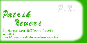 patrik neveri business card